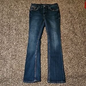 Grace in LA Women's Boot Cut Jeans - Dark Blue